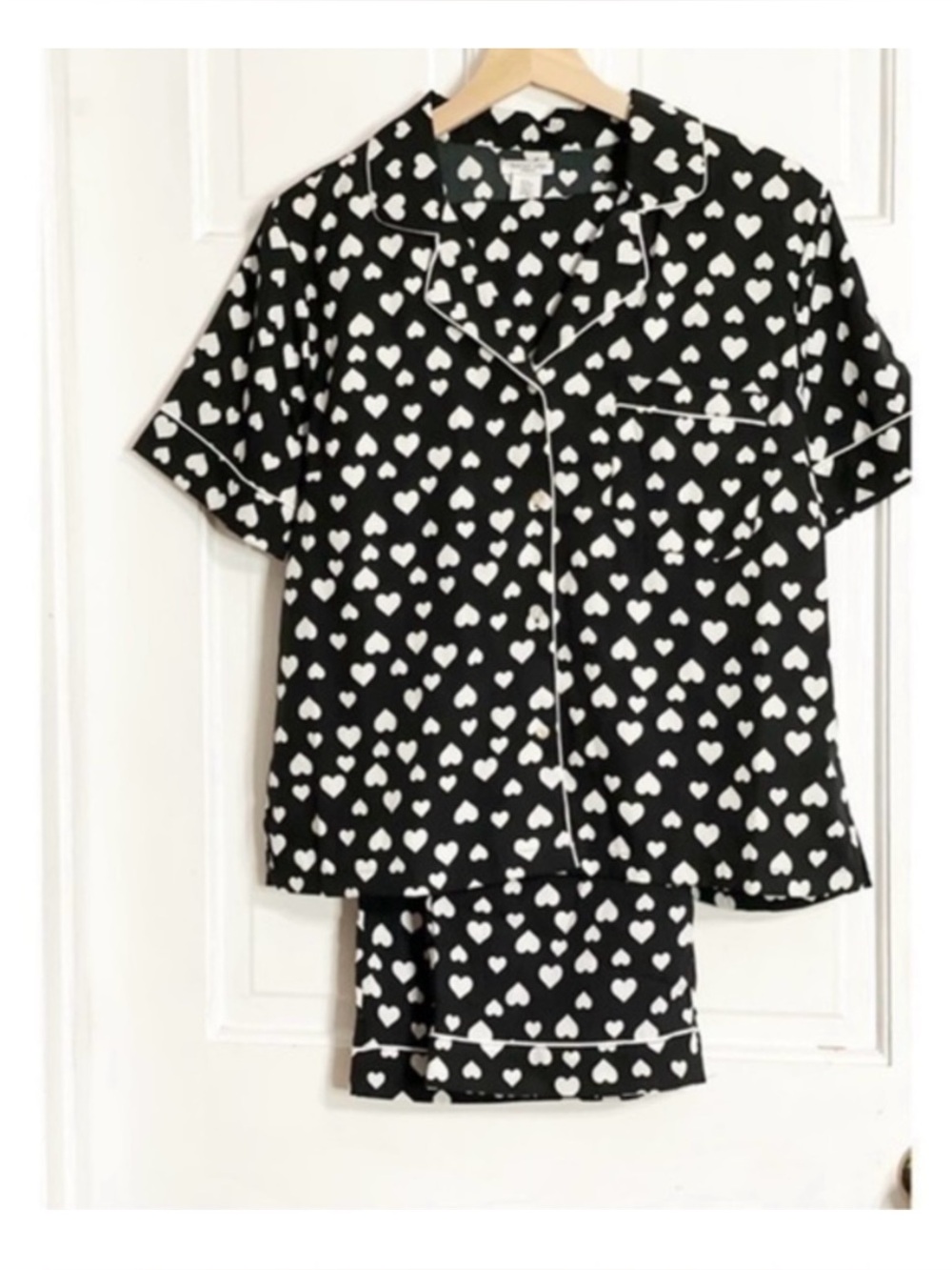 Black and White Heart Pajama Set